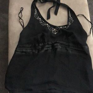 Black Halter. Sequenced neck.